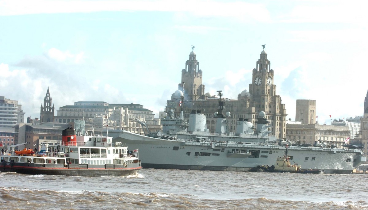 NWS PAUL HEAPSHMS Illustrious docks at Pier Head in Liverpool.