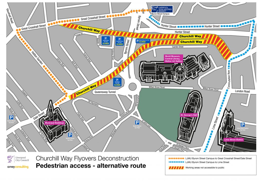 Churchhill Way Flyover map