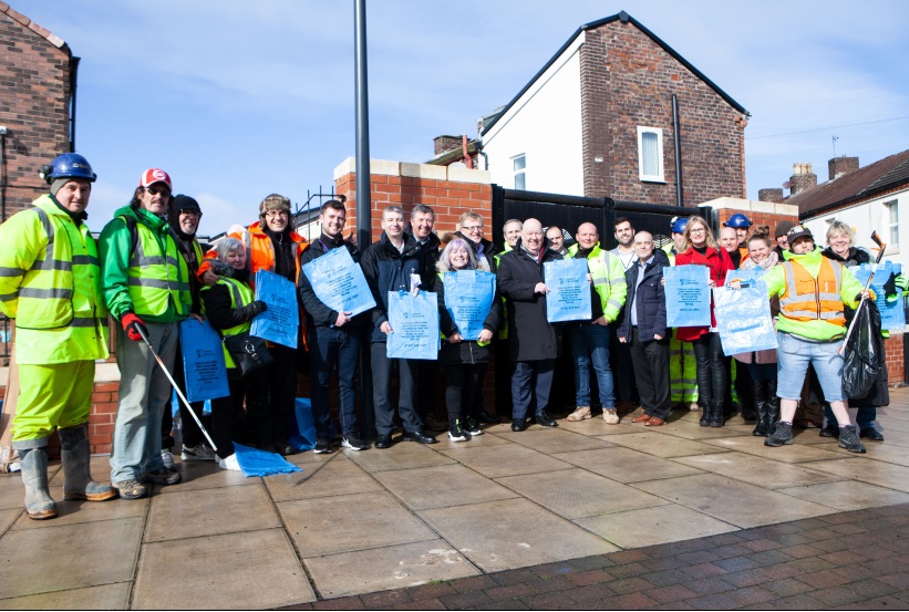 Mayor with Anfield Alley Angel as £2m programme completes