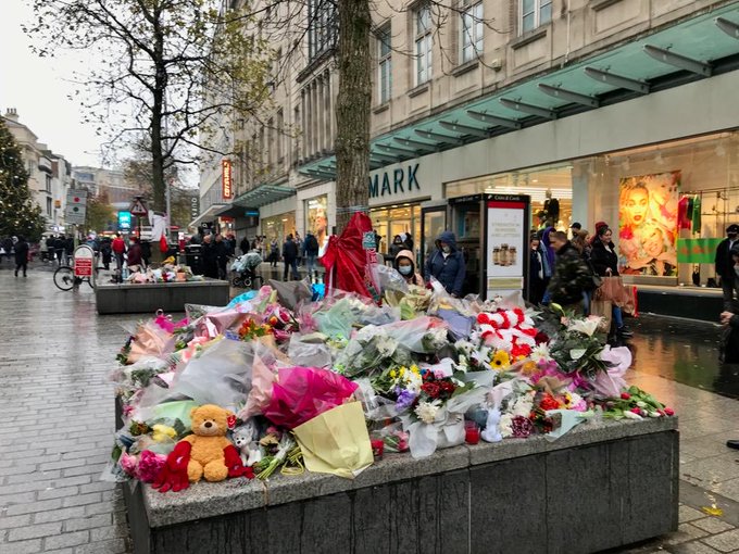 Floral tributes of Ava White on Church Street