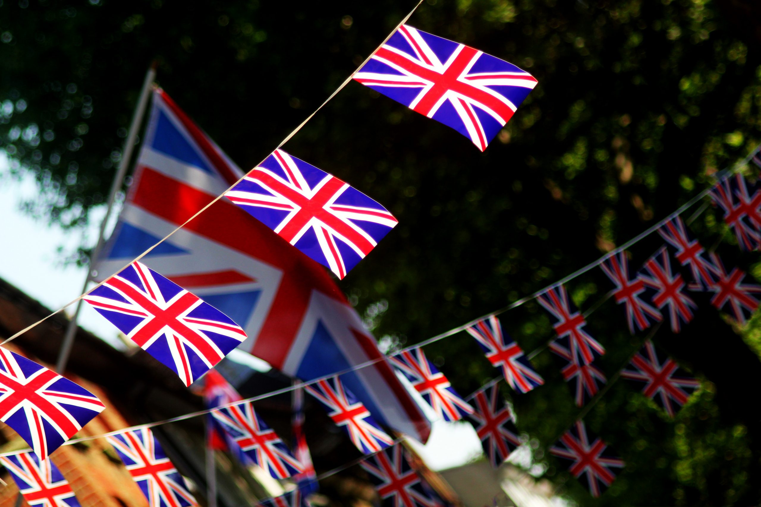 Abstract Union Jack Bunting Scene Surbiton Kingston Upon Thames Surrey London England