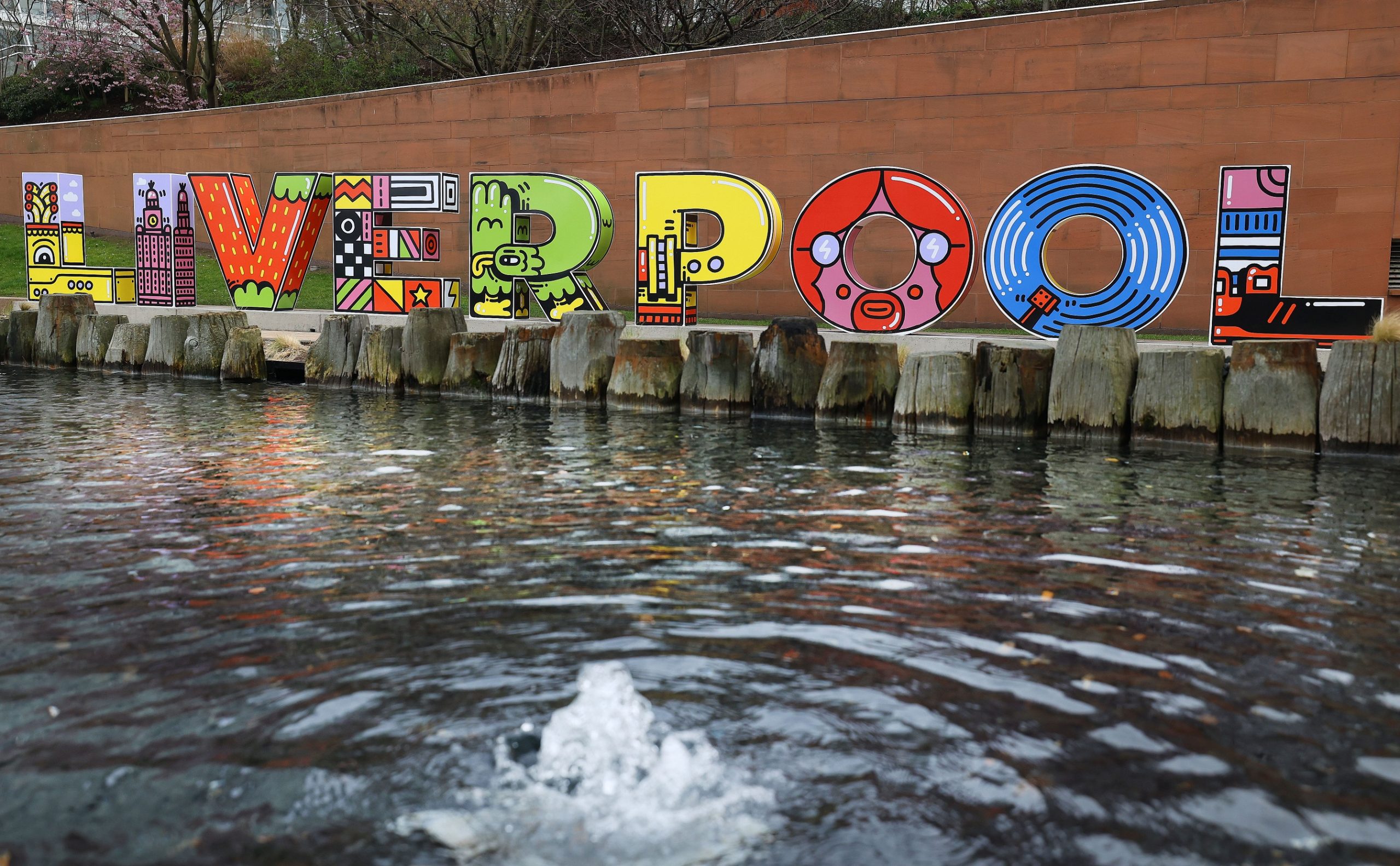 Sign spelling out LIVERPOOL