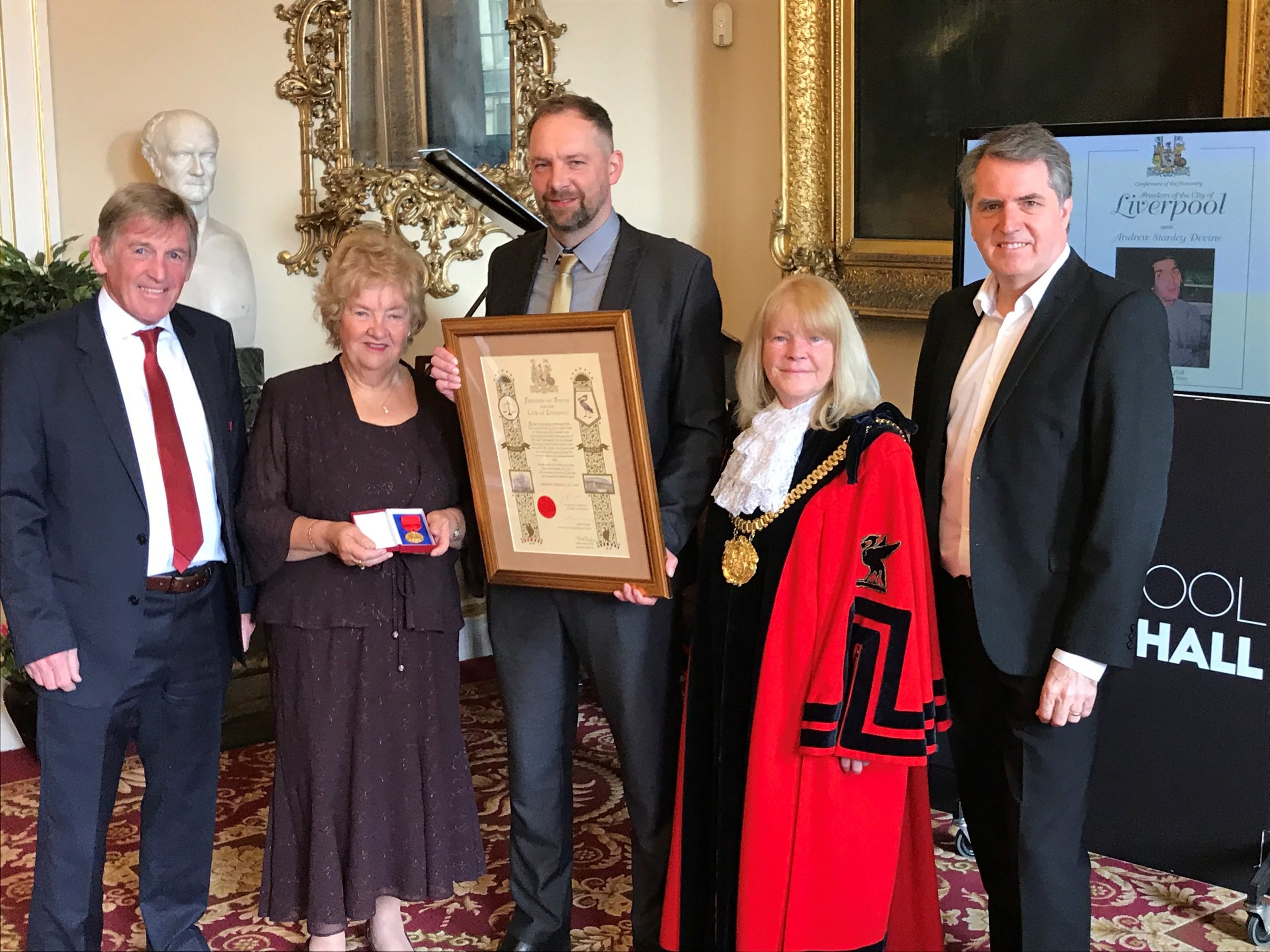 Family of 97th Hillsborough victim, Andrew Devine, accept his honorary Freedom of Liverpool status