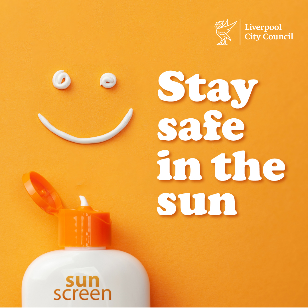 Stay safe in the sun - sunscreen drawing of face