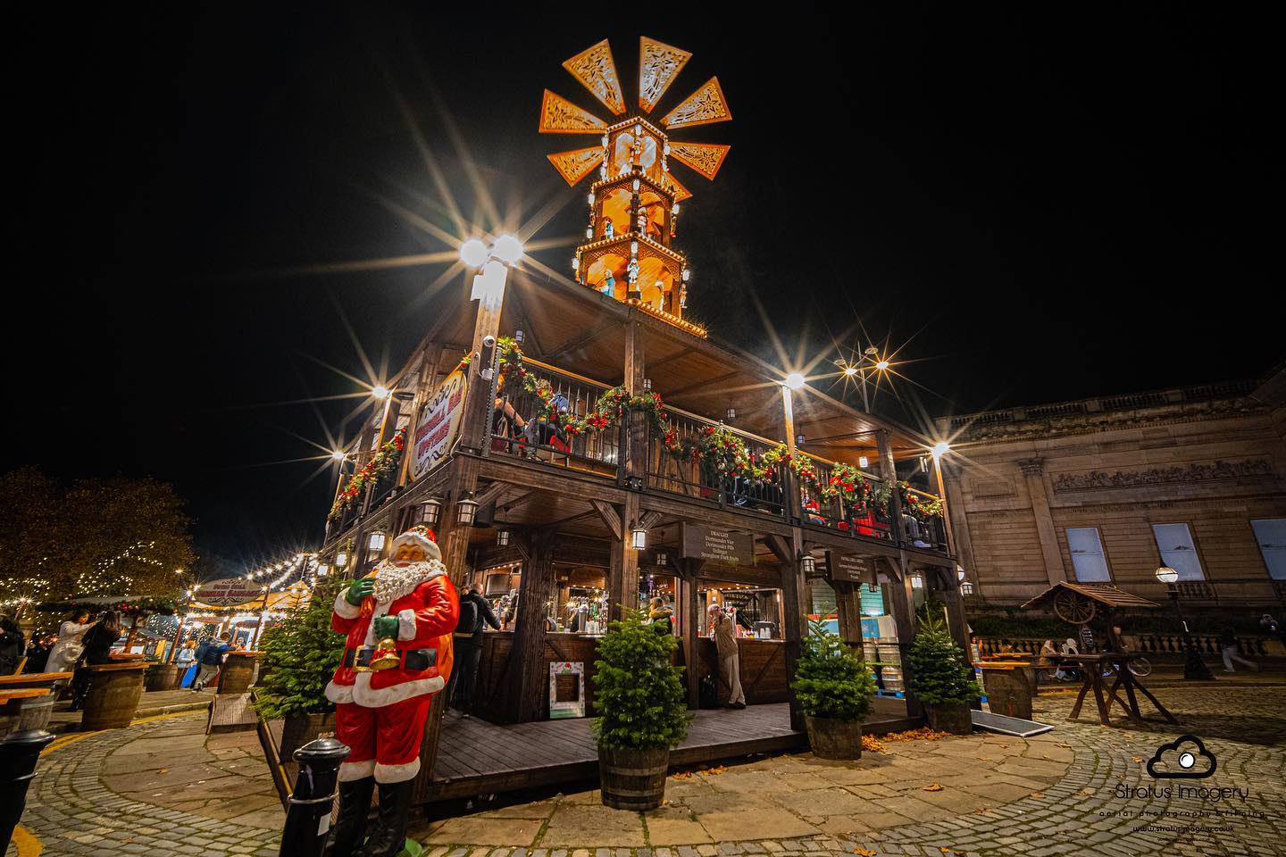 An image of Liverpool Christmas Market outside St George's Hall. Credit Stratus Imagery