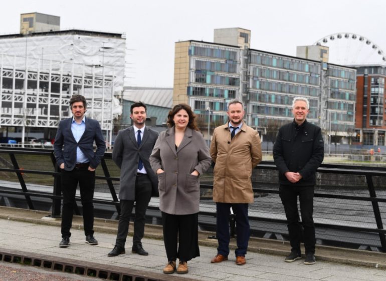 Kings Dock development team with Cllr Sarah Doyle - centre