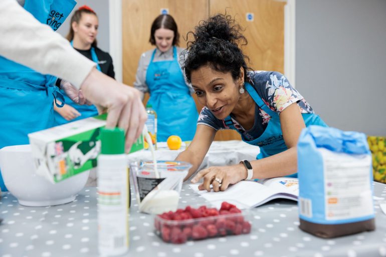 Images show a BDA Waste Warriors cookery lesson in Liverpool, October 2022