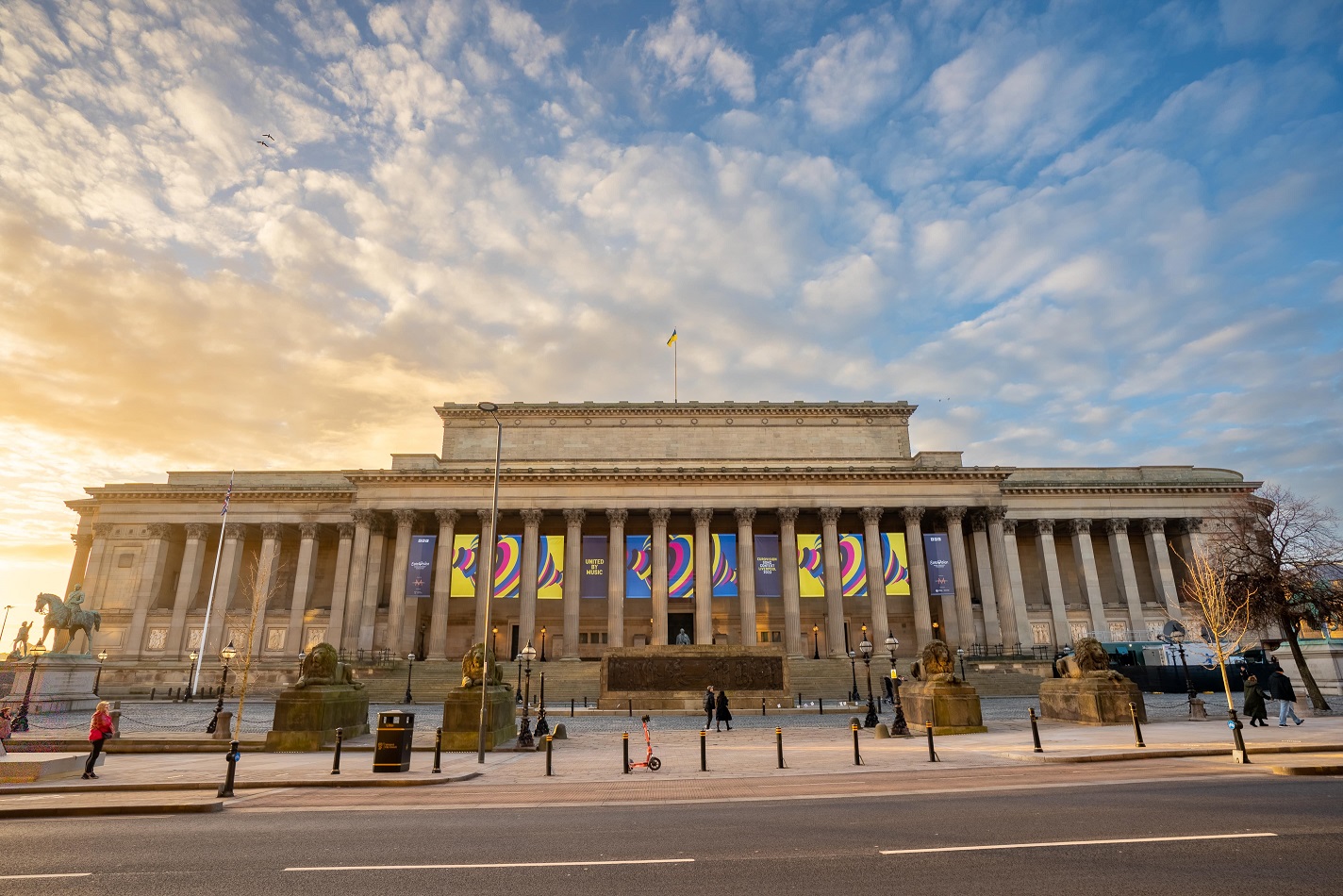 External image of St George's Hall with Eurovision branding