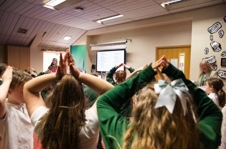 Schoolchildren have been learning to sing in foreign languages for a special mini-Eurovision concert