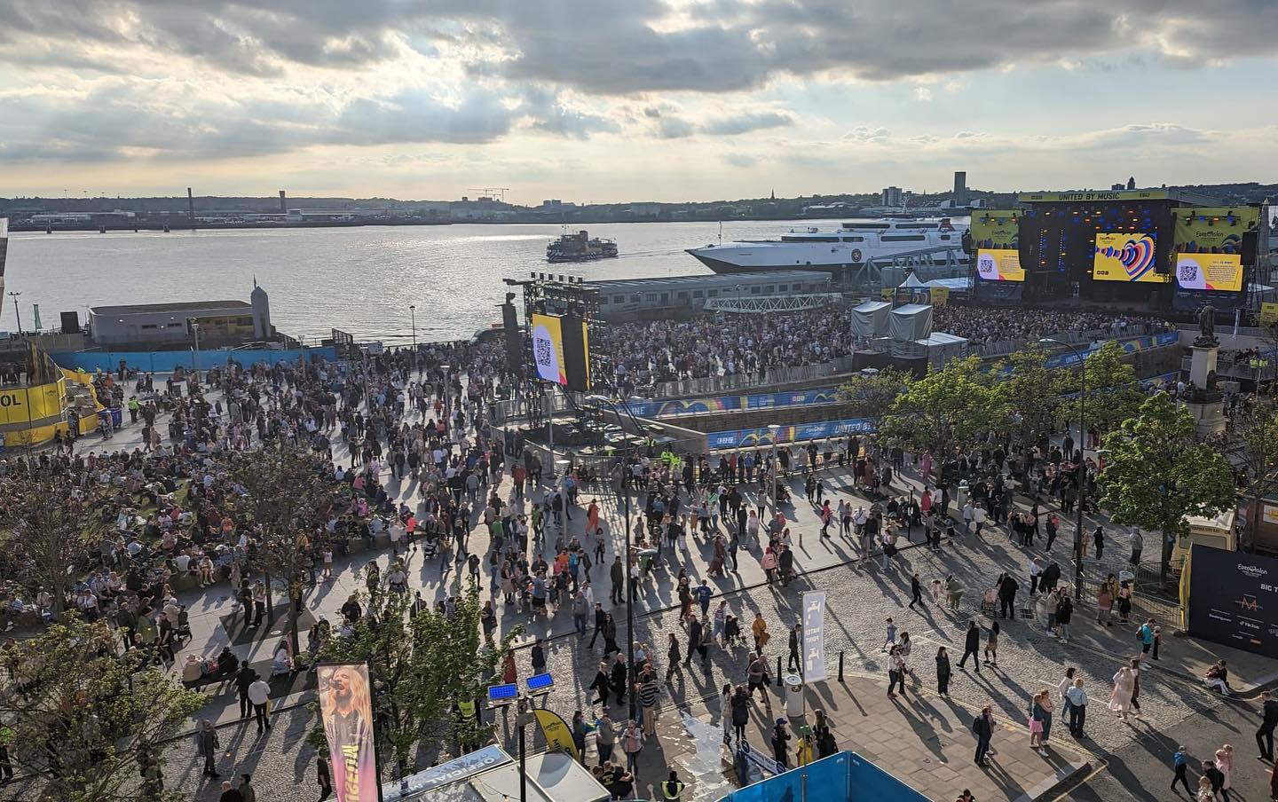 Liverpool's Pier Head hosting the Eurovision Village