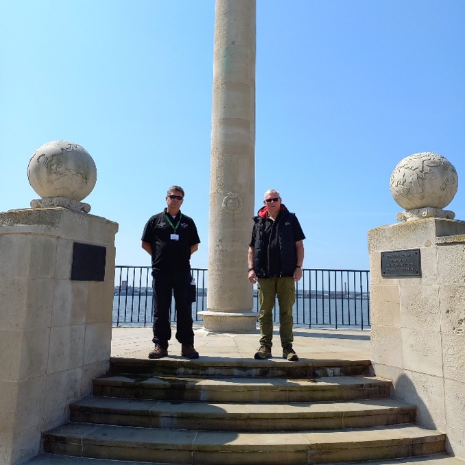 Two men who care for Liverpool Naval Memorial