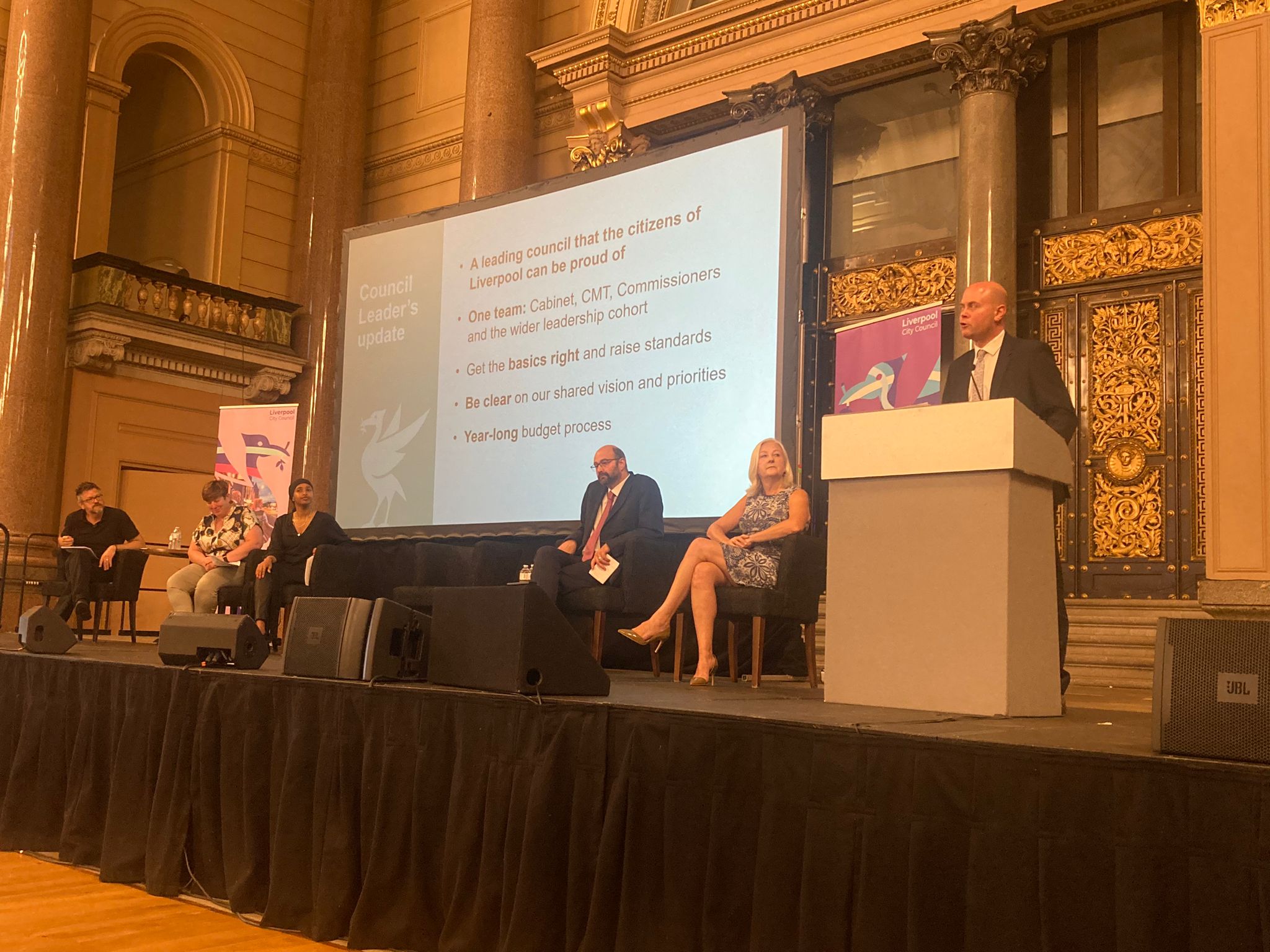 Council Leader, Cllr Liam Robinson, at the council's staff conference