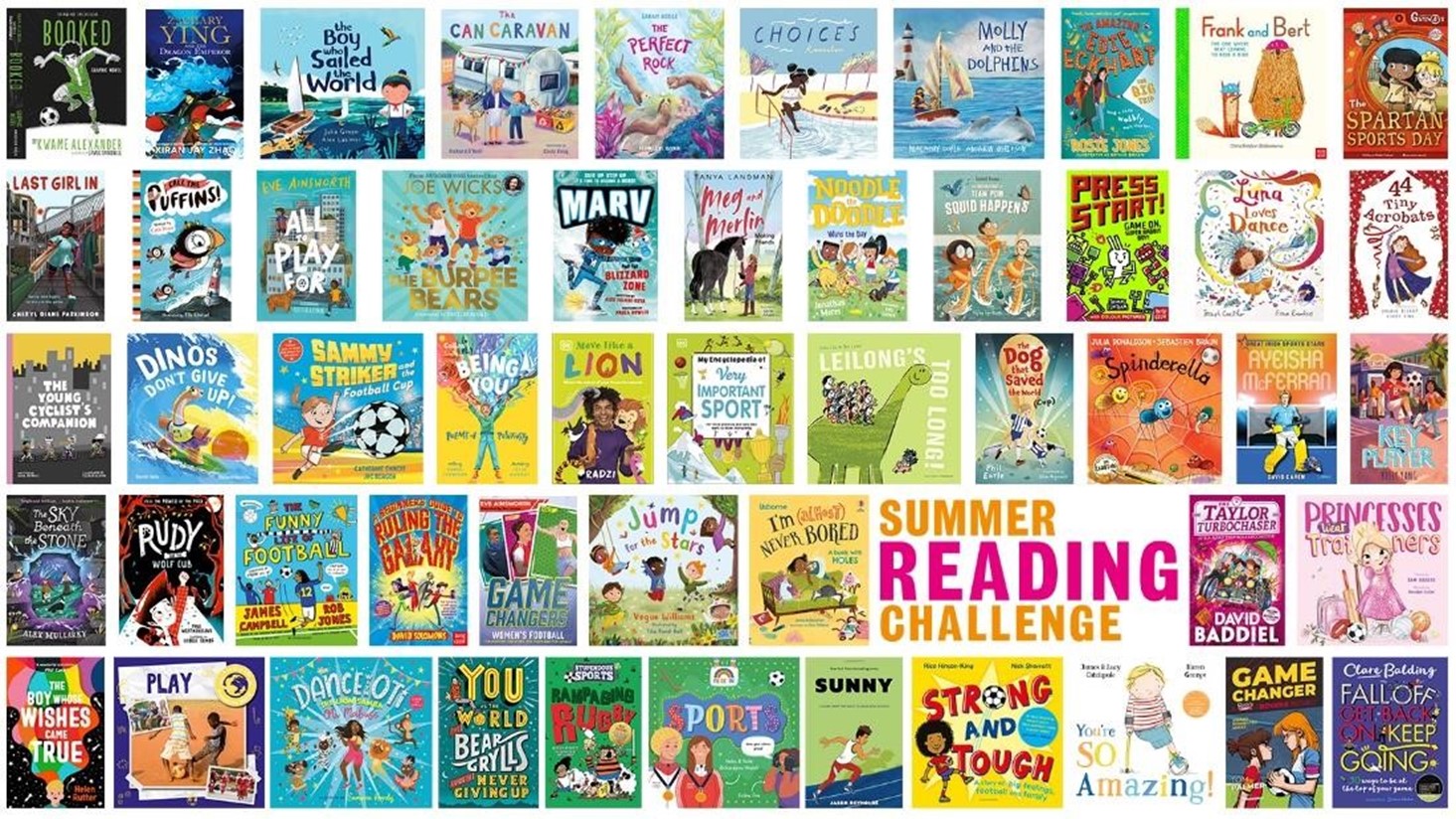 An image of the front covers of books which are part of the Summer Reading Challenge