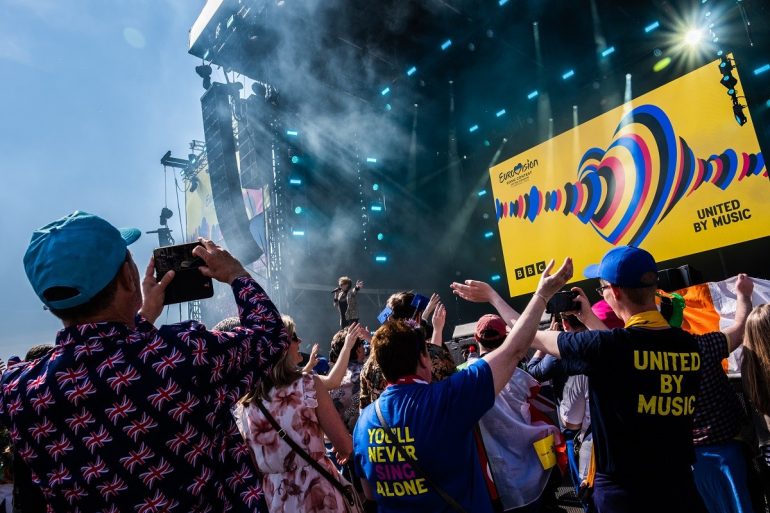 Crowds at the Eurovision Village at Liverpool’s Pier Head © Liverpool City Council