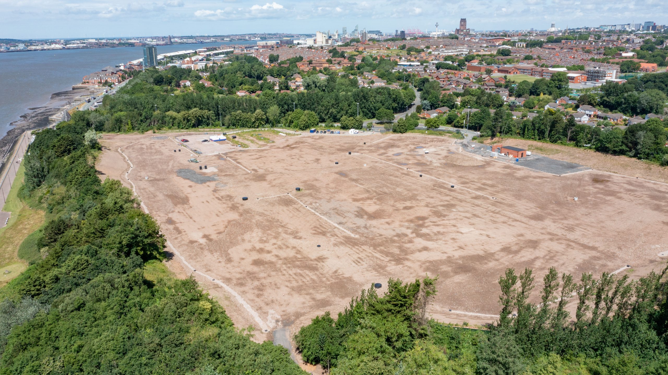 Aerial pic of the development zone next to Festival Gardens