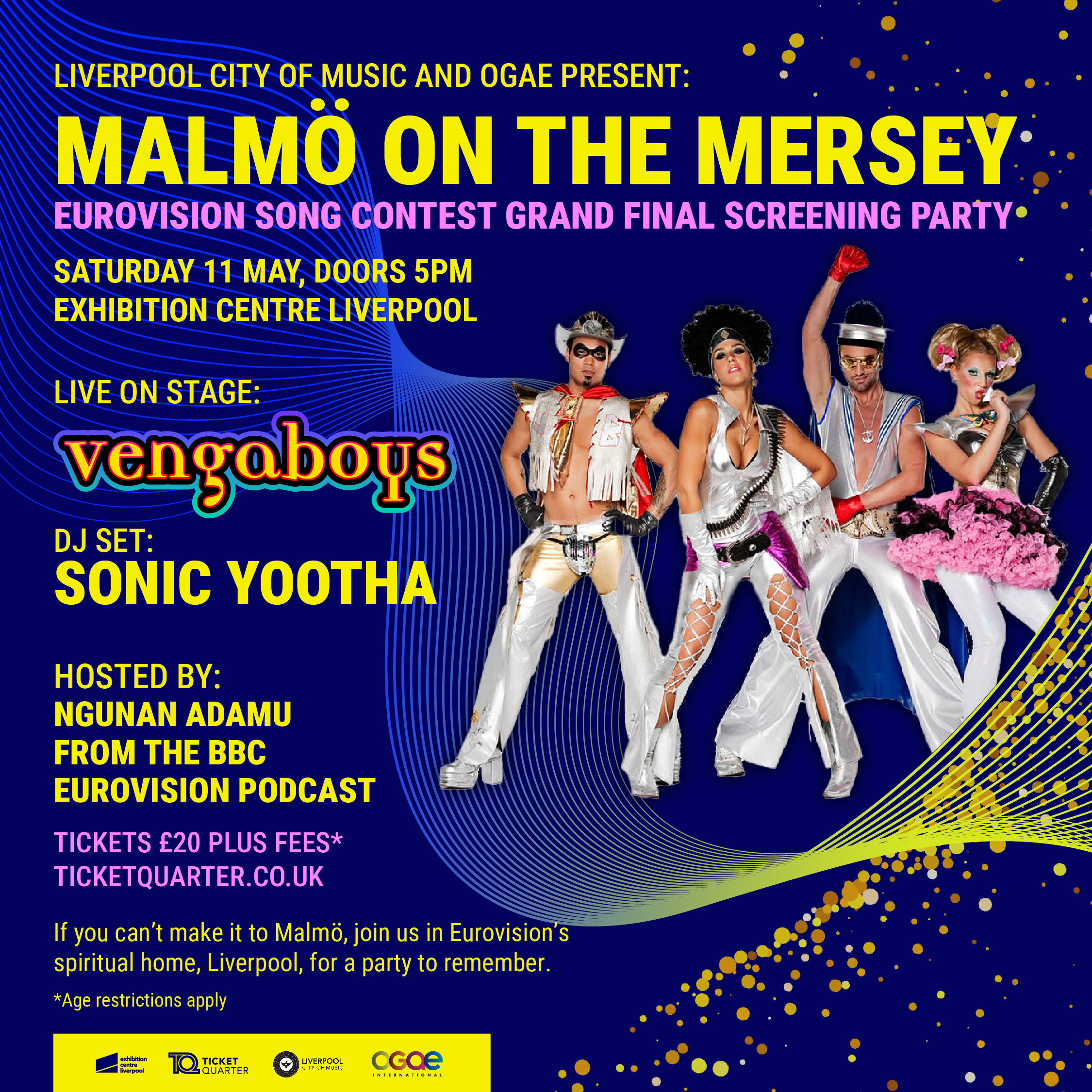 Advert for Malmo on the Mersey featuring an image of the Vengaboys