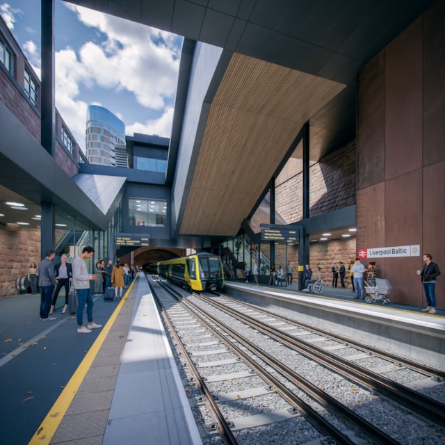 CGI of the platform at Liverpool Baltic station