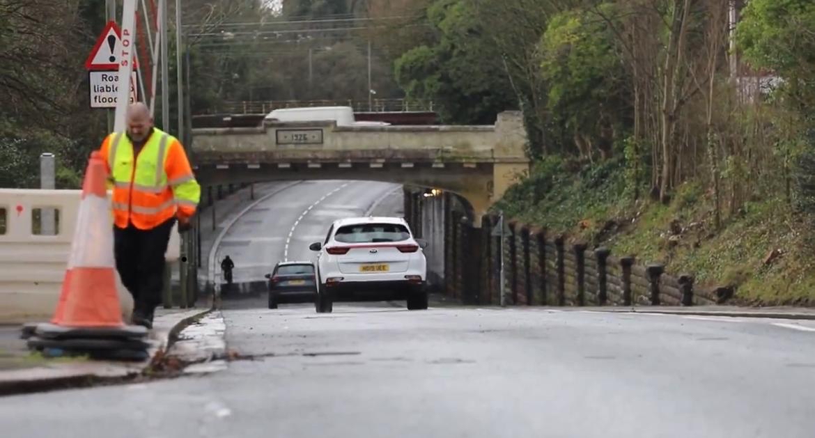 Queens Drive barriers now installed after flooding