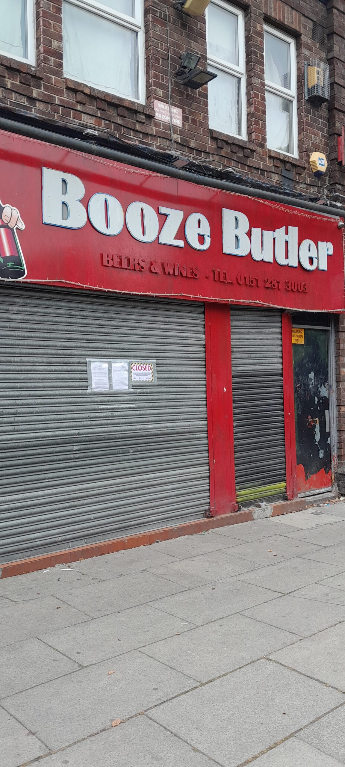 A closed shop front.